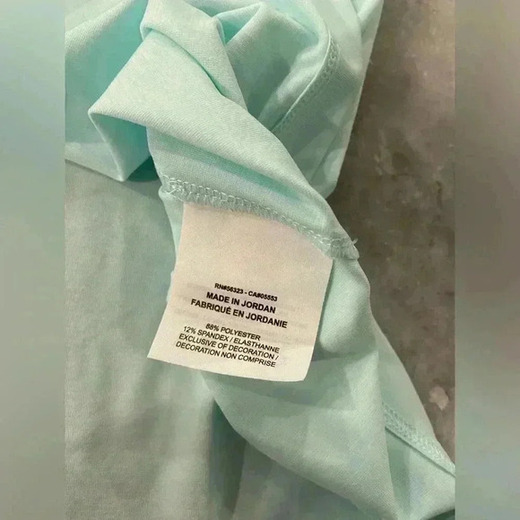 Nike Women’s Seafoam Dri-Fit Short Sleeve Slash Collar Logo Tee Size Small - Picture 9 of 9